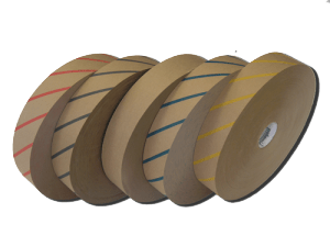 BROWN/RED STRIPE PAPER BANDING TAPE 48MM WIDE X 480M